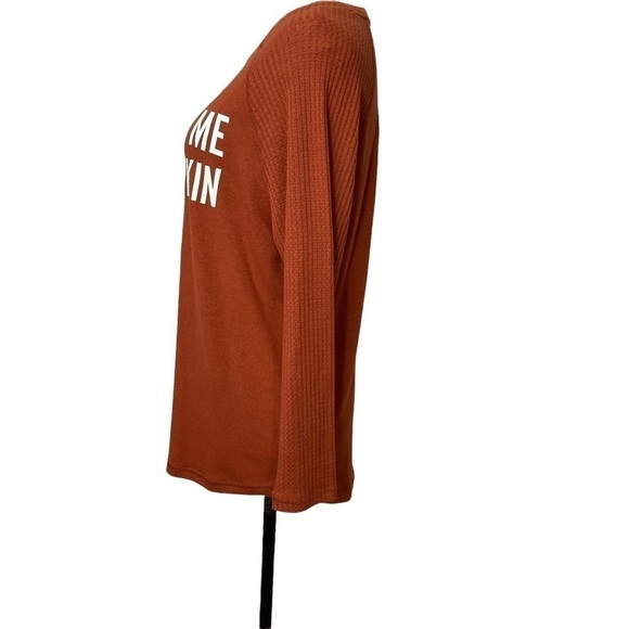 BOUTIQUE Fall Rust Sweater Top “You Had Me At Pumpkin Spice” Lightweight Size M - Picture 5 of 9